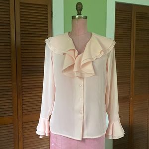 1980s Peach Blouse